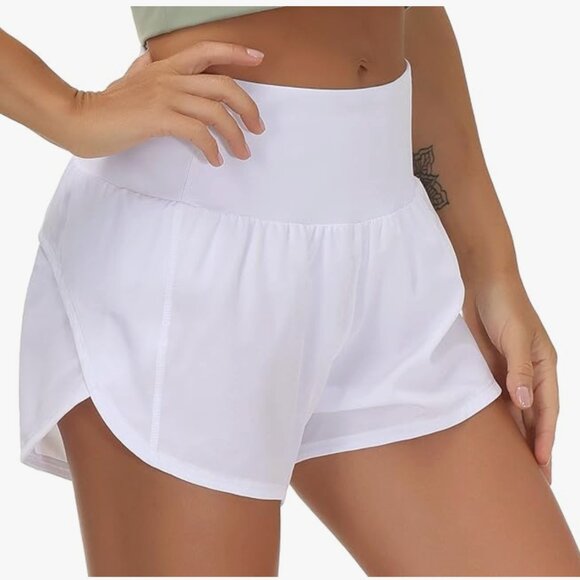 3 PAIRS!!!! - THE GYM PEOPLE Women's XL High Waisted Running Shorts - Picture 3 of 11